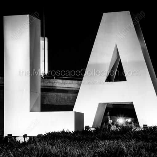 L A -- Los Angeles Black and White Wall Art