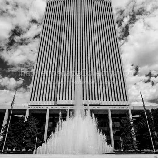The LDS Office Building -- Salt Lake City Black and White Wall Art