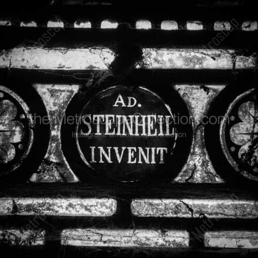 A Stained Glass Window in Sacre Coeur -- Paris Black and White Wall Art