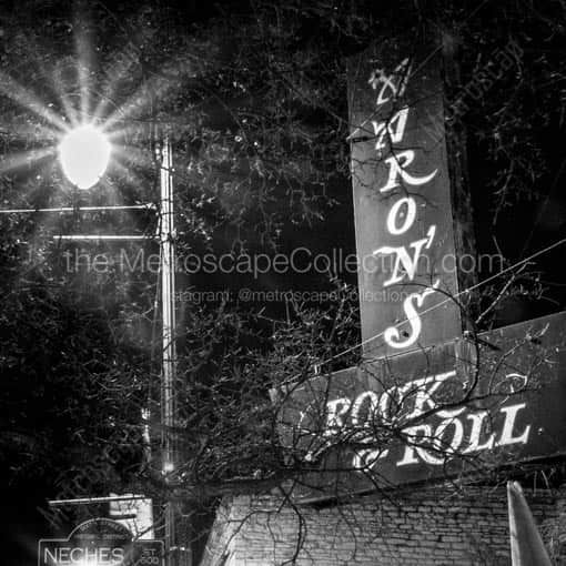 Aarons Rock and Roll at Sixth and Neches -- Austin Black and White Wall Art