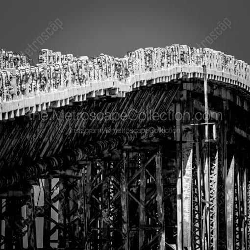 The Abandon Bahai Honda Train Bridge -- Key West Black and White Wall Art