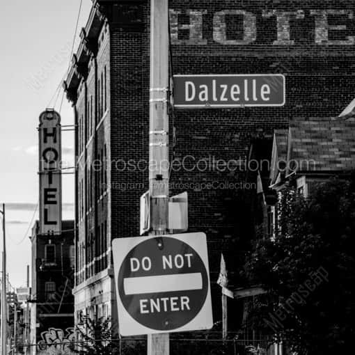 An abandon Hotel adjacent to the Michigan Central Station -- Detroit Black and White Wall Art