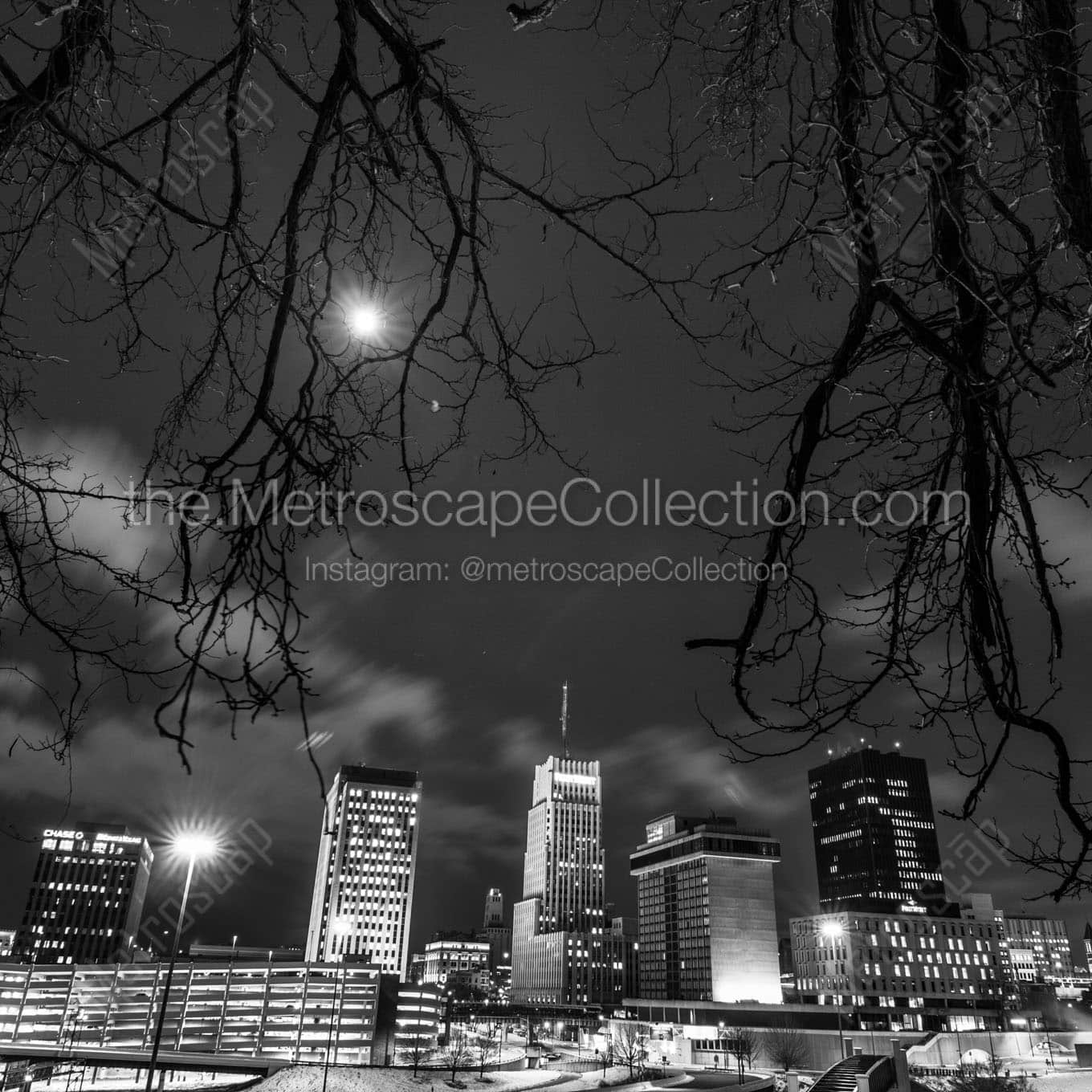 The Akron Skyline Along the MLK Jr. Boulevard Wall Art square crop