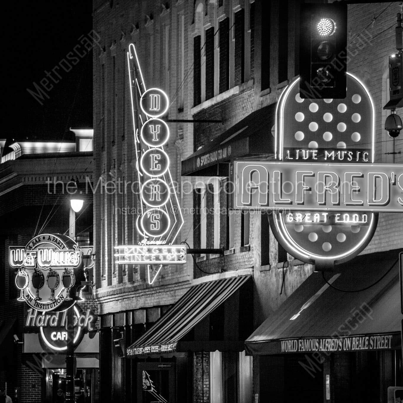 Alfreds Dyers and Wet Willies on Beale Wall Art square crop