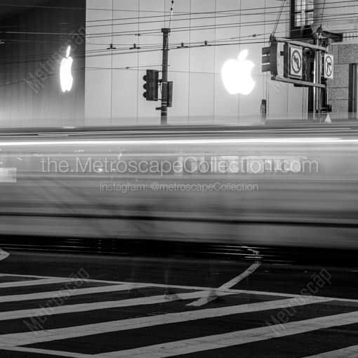 The Market Street at Stockton Apple Store -- San Francisco Black and White Wall Art