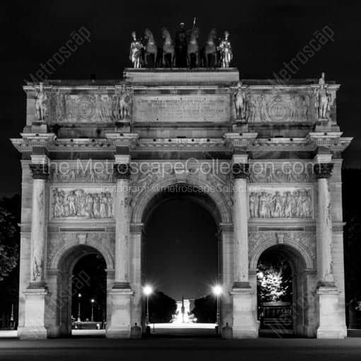 The Arc de Triomphe du Carrousel -- Paris Black and White Wall Art