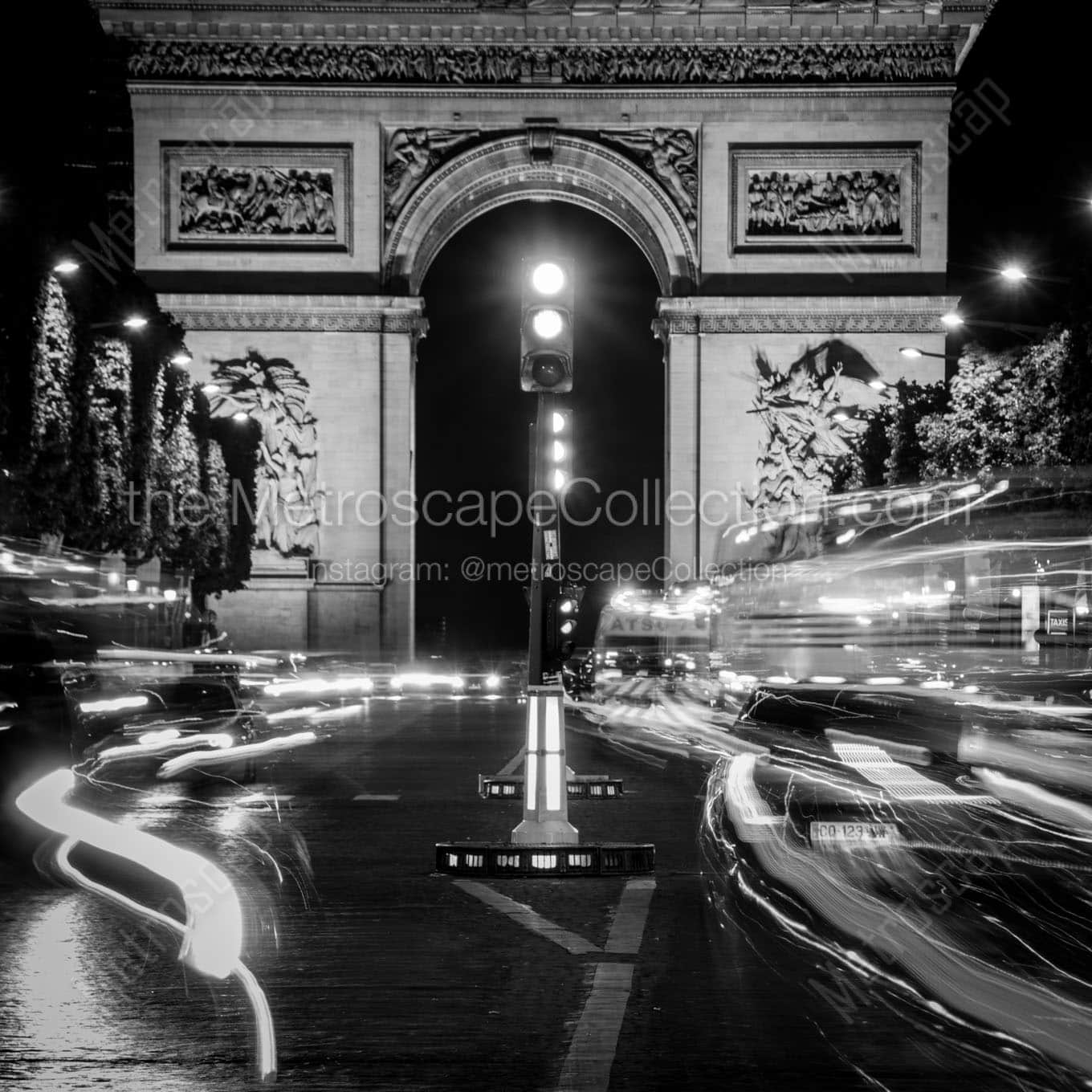 The Arc de Triomphe from the George V Metro Stop Wall Art square crop