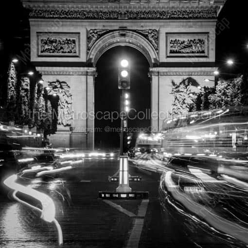 The Arc de Triomphe from the George V Metro Stop -- Paris Black and White Wall Art