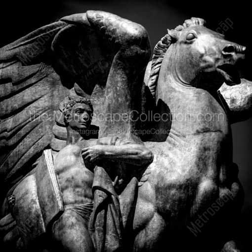 One of The Arlington Bridge Equestrian Statues -- Washington DC Black and White Wall Art