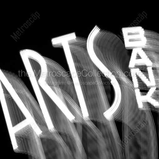 The Arts Bank Sign -- Philadelphia Black and White Wall Art
