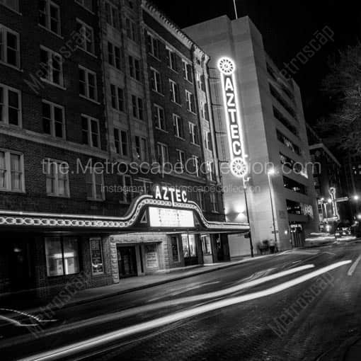 The Aztec Theater on St Marys -- San Antonio Black and White Wall Art
