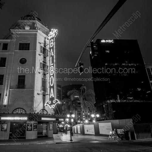 The Balboa Theater in Downtown San Diego -- San Diego Black and White Wall Art