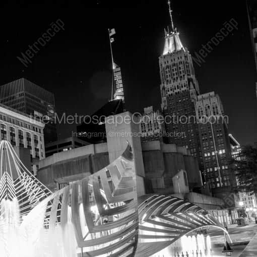 The Baltimore Trust Building and Hopkins Plaza -- Baltimore Black and White Wall Art