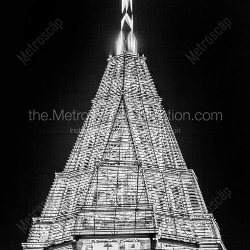 The Top of Bank of America Plaza at Night -- Atlanta Black and White Wall Art