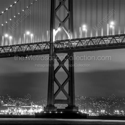 The Bay Bridge over San Francisco Bay -- San Francisco Black and White Wall Art