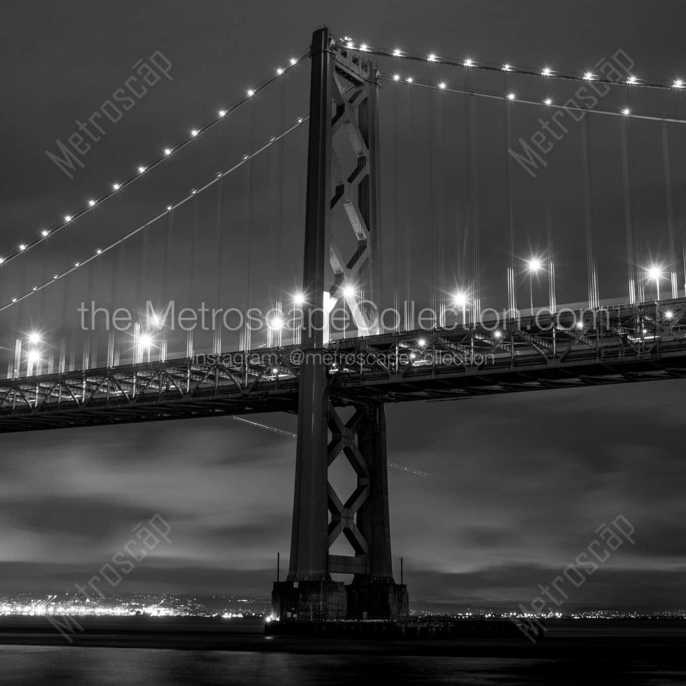 A Bay Bridge Spire at Night Wall Art square crop