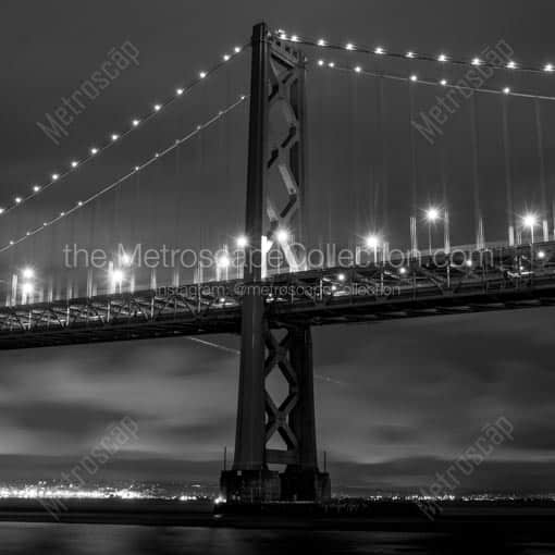 A Bay Bridge Spire at Night -- San Francisco Black and White Wall Art