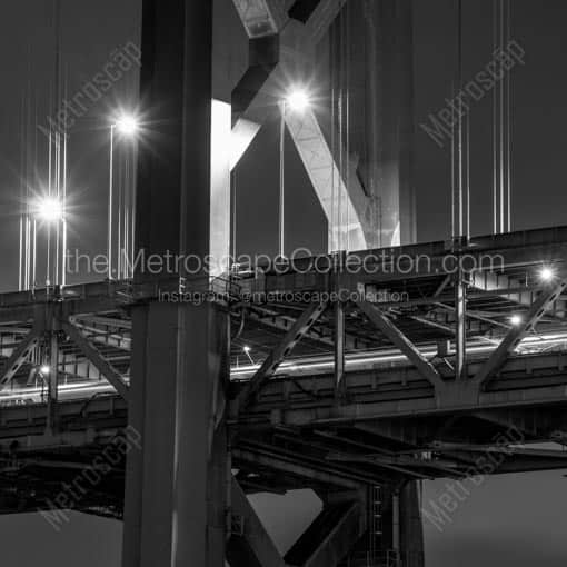 Traffic Decks on the Bay Bridge -- San Francisco Black and White Wall Art