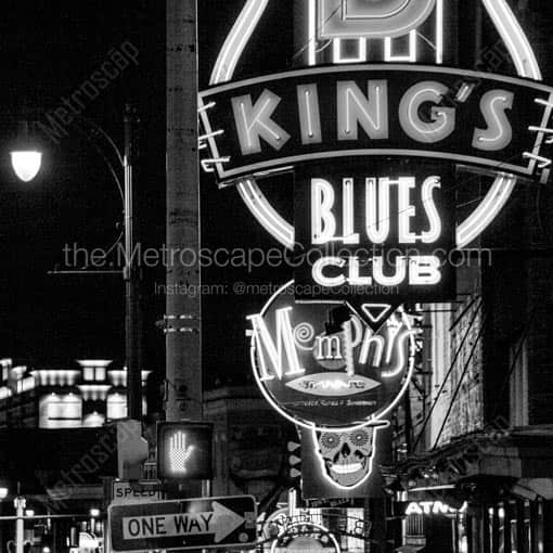 B. B. King\'s Blues Club on Beale Street -- Memphis Black and White Wall Art