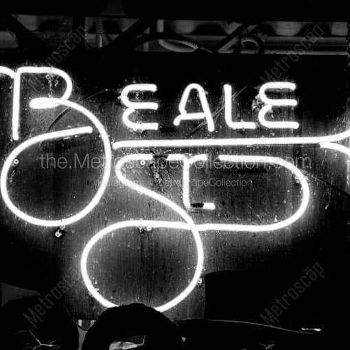 Beale Street Neon Sign -- Memphis Black and White Wall Art