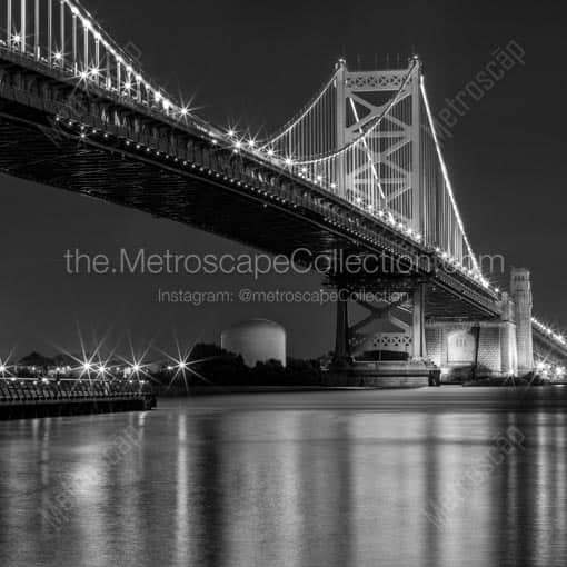 The Benjamin Franklin Bridge over the Delaware River -- Philadelphia Black and White Wall Art