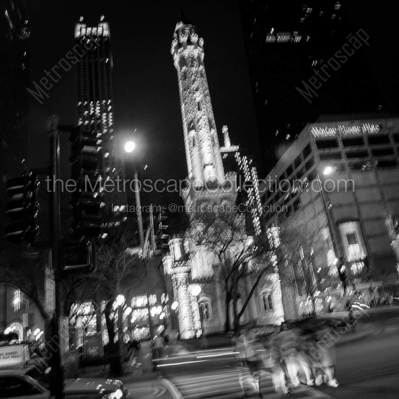 A Blurry Shot of the Chicago Water Tower Wall Art square crop