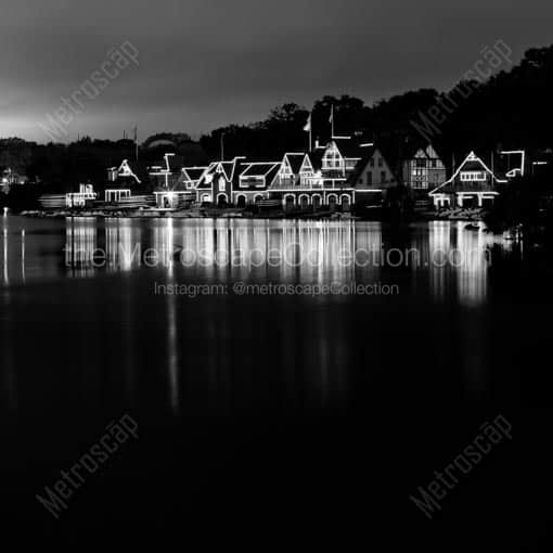 Philadelphia Boathouse Row -- Philadelphia Black and White Wall Art