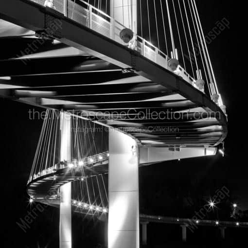 The Bob Kerrey Pedestrian Bridge -- Omaha Black and White Wall Art