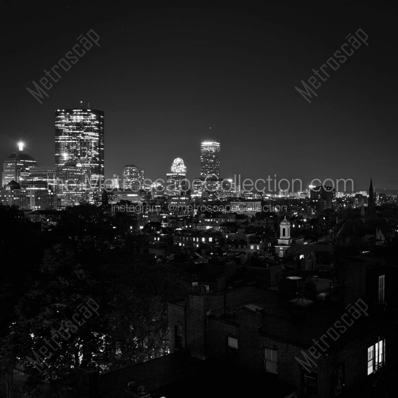 The Back Bay Skyline from Beacon Hill Wall Art square crop