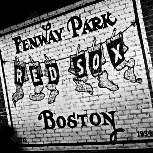 Boston Red Sox Wall Mural -- Boston Black and White Wall Art