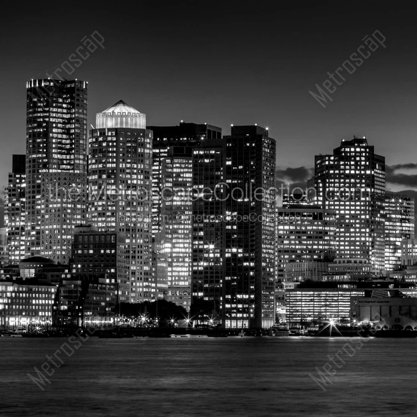 The Boston Skyline feature the Exchange Place Building Wall Art square crop