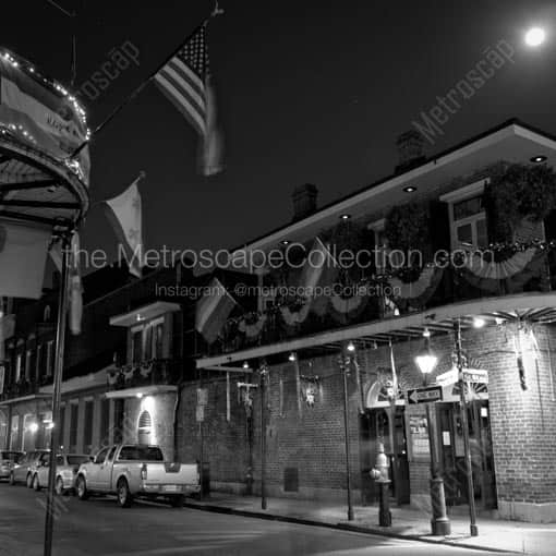 Bourbon Street at St Ann Street -- New Orleans Black and White Wall Art