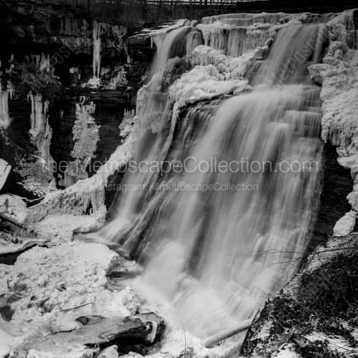 Brandywine Falls in the Cuyahoga Valley National Park -- Cleveland Black and White Wall Art