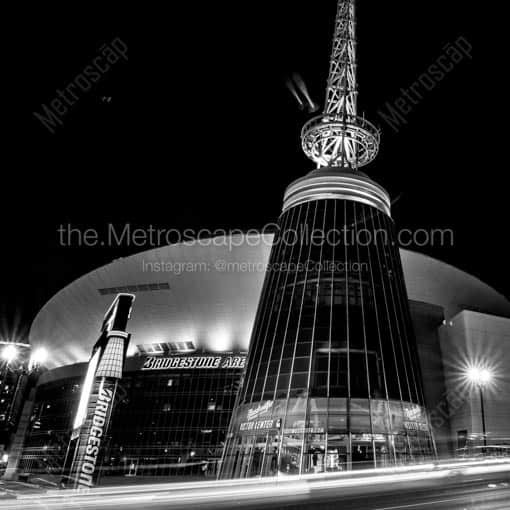 Bridgestone Arena at Night -- Nashville Black and White Wall Art