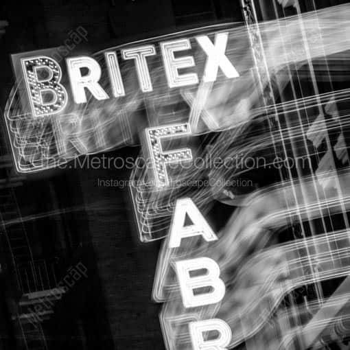 The Britex Fabrics Sign -- San Francisco Black and White Wall Art