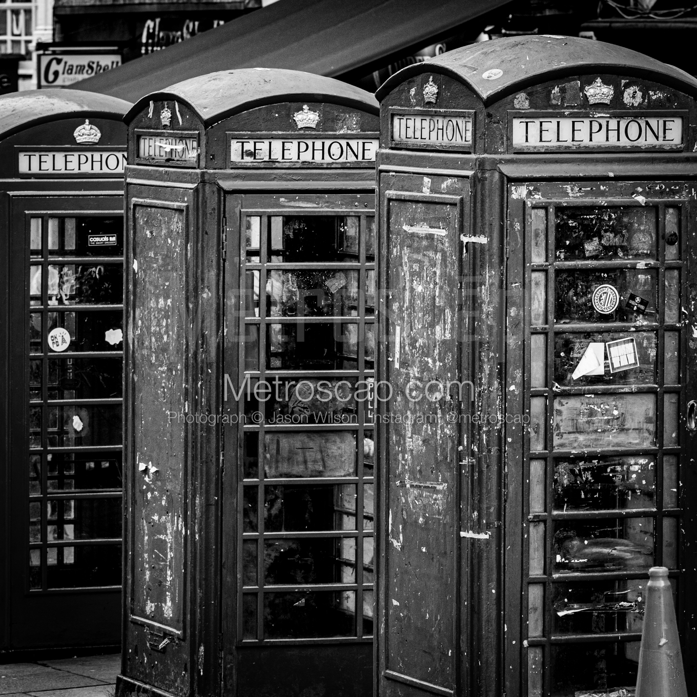 British Telephone Booths Wall Art square crop