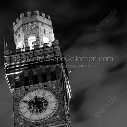 The Bromo Seltzer Tower on the campus of Maryland University -- Baltimore Black and White Wall Art