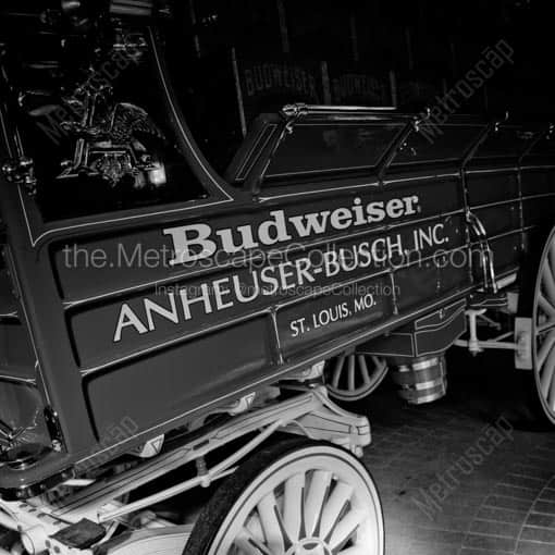 An Anheuser Busch Budweiser Wagon -- St Louis Black and White Wall Art