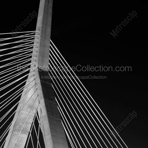 The North Spire of the Bunker Hill Bridge -- Boston Black and White Wall Art