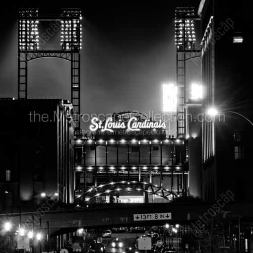 Busch Stadium During the 2012 NLCS -- St Louis Black and White Wall Art