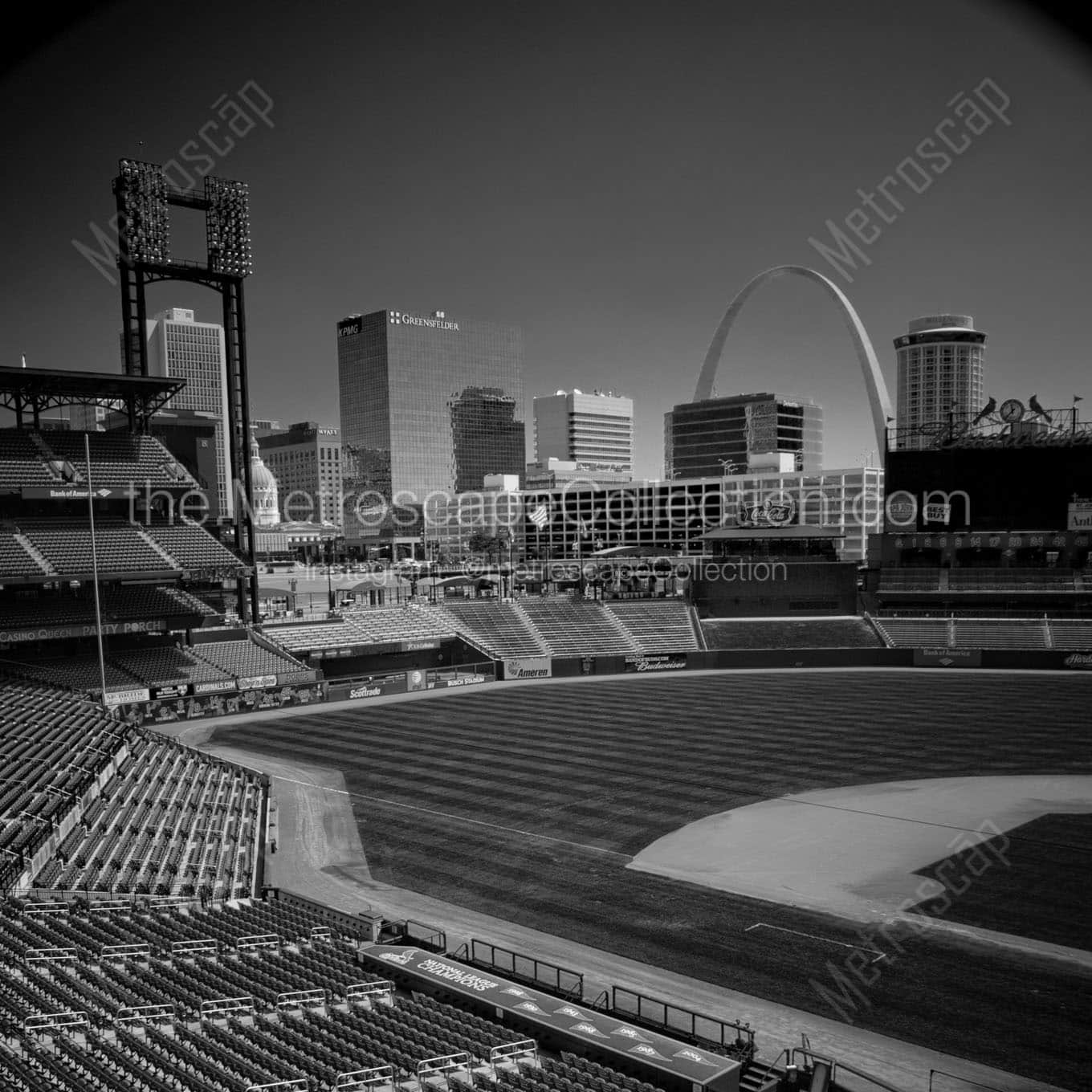 Busch Stadium and the St Louis Skyline Wall Art square crop
