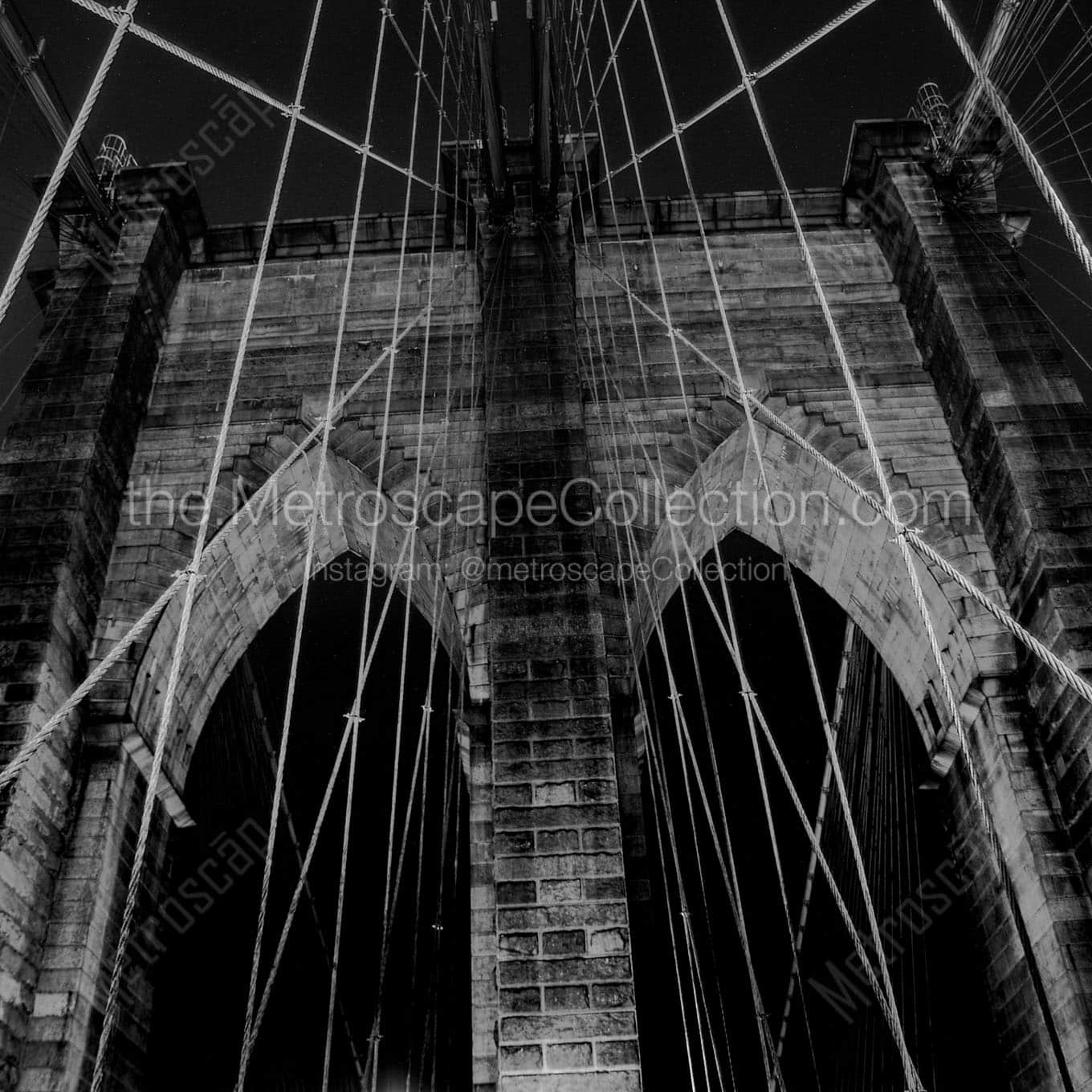 The Web of Cable on the Brooklyn Bridge Wall Art square crop