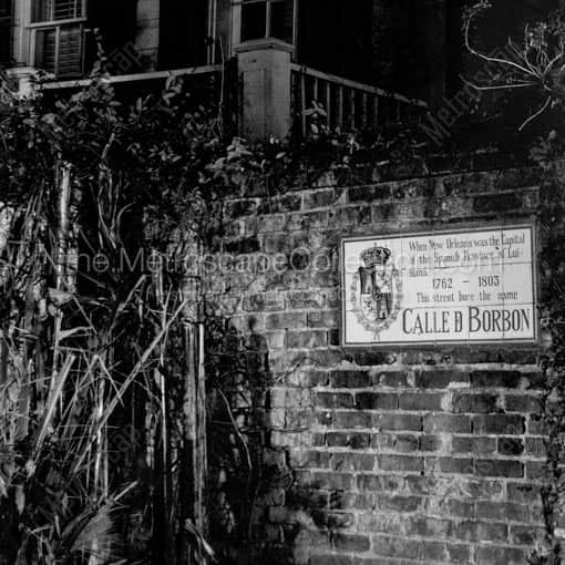 Calle De Borbon -- New Orleans Black and White Wall Art