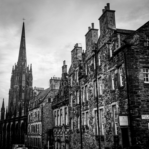 Candlemaker Row -- Edinburgh Black and White Wall Art