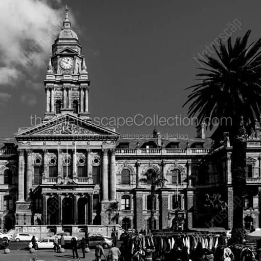 Cape Town City Hall -- Cape Town Black and White Wall Art
