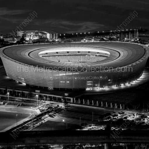 Cape Town Green Point Stadium -- Cape Town Black and White Wall Art