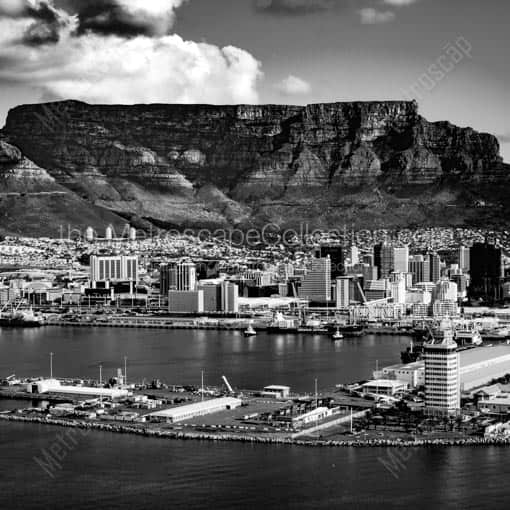 The Cape Town Waterfront -- Cape Town Black and White Wall Art
