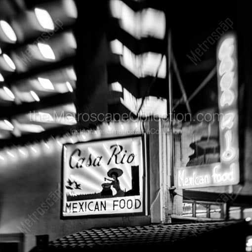 Casa Rio Mexican Food -- San Antonio Black and White Wall Art