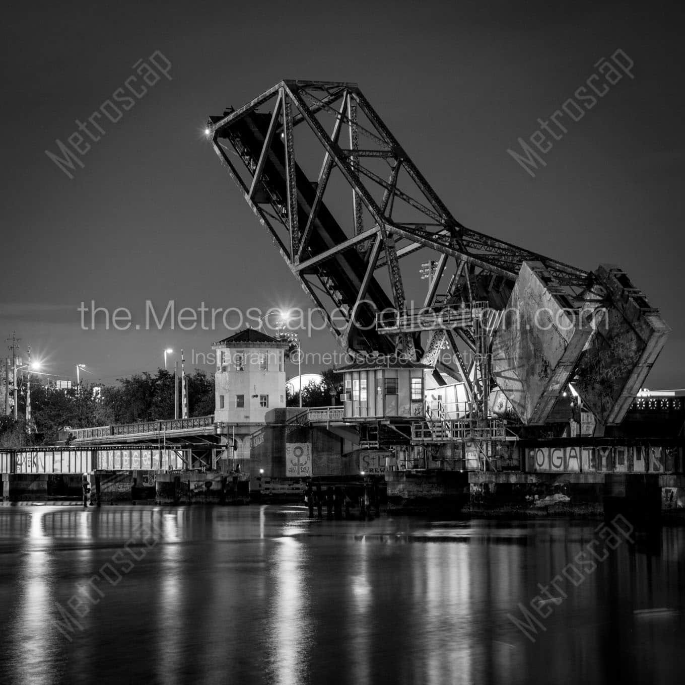The Cass Street Train Bridge Wall Art square crop