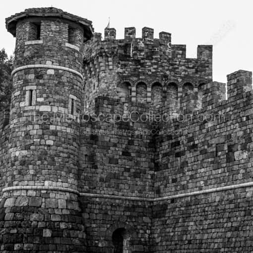 The Castello di Amorosa Castle -- Napa-Valley Black and White Wall Art